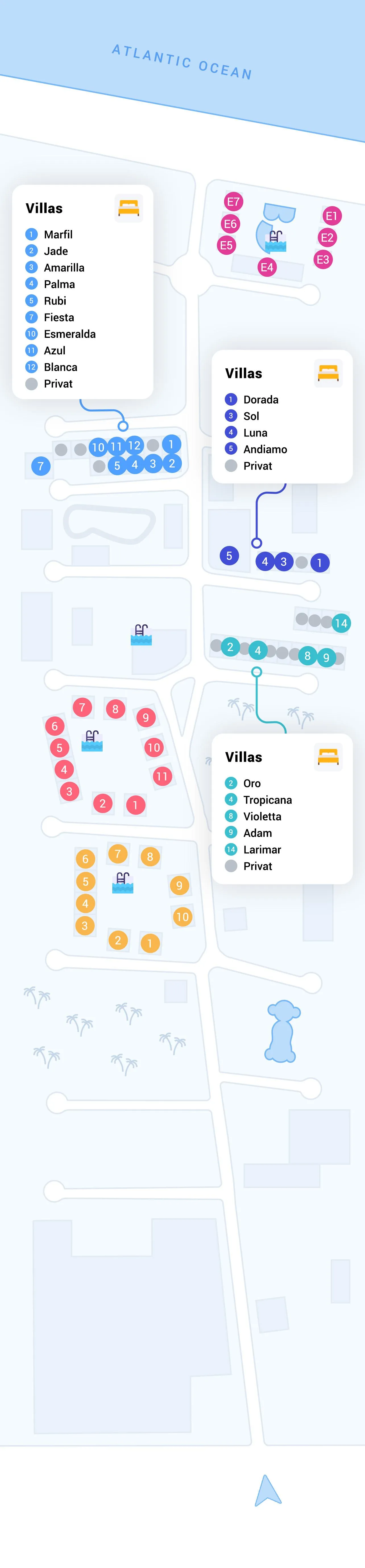 Map of Playa Palmera Beach Resort